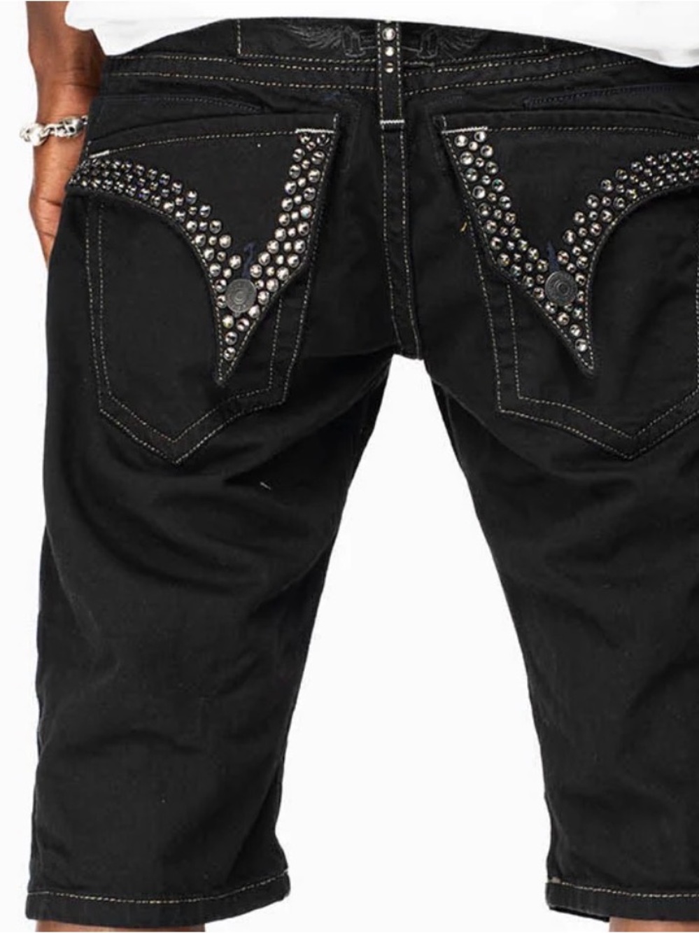 Brand new authentic robin jeans with stud black 33-34 men’s pants short 💎